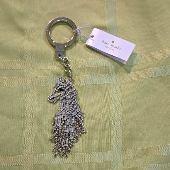 kate spade Accessories - Kate Spade Wild Ones Silver Horse With Rhinestones Keychain NWT